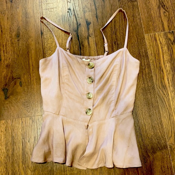 Pink Button Down Tank Top - Picture 1 of 3